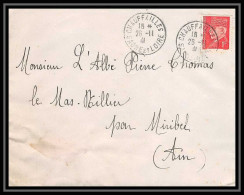 5721 Petain N° 514 1941 Saône-et-LoireChauffailles Pour L'Abbé Thomas Miribel Ain Lettre (cover) - 1941-42 Pétain