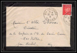 5717 Petain N° 514 1941 Rhône SAinTE COLOMBE Pour L'Abbé Thomas Miribel Ain Lettre (cover) - 1941-42 Pétain