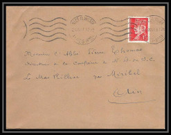 5718 Petain N° 514 1941 NICE PLACE WILSON Pour L'Abbé Thomas Miribel Ain Lettre (cover) - 1941-42 Pétain