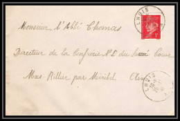 5720 Petain N° 514 1941 Ain LHUIS Pour L'Abbé Thomas Miribel Ain Lettre (cover) - 1941-42 Pétain