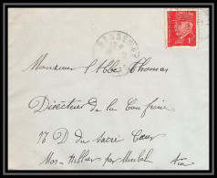 5693 Petain N° 514 1941 BESSENAY Pour L'Abbé Thomas Miribel Ain Lettre (cover) - 1941-42 Pétain