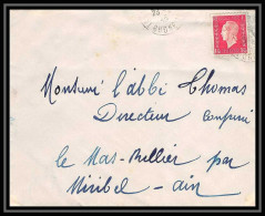 5689 Marianne De DULAC 1945 Rhône Pour L'Abbé Thomas Miribel Ain Lettre (cover) - 1944-45 Marianne Of Dulac