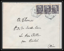 5673 Marianne De Gandon 1952 Cachet Perlé Pour L'Abbé Thomas Miribel Ain Lettre (cover) - 1945-54 Marianne De Gandon