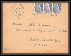 5655 Marianne De Gandon 1952 VALAURIS Pour L'Abbé Thomas Miribel Ain Lettre (cover) - 1945-54 Marianne Of Gandon