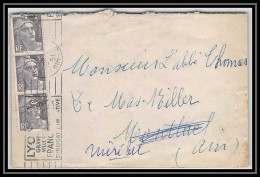 5641 Marianne De Gandon 1951 Rhône Lyon Gare Pour L'Abbé Thomas Miribel Ain Lettre (cover) - 1945-54 Marianne De Gandon