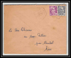 5614 Marianne De Gandon 1951 Cachet Perlé Ain Pour L'Abbé Thomas Miribel Ain Lettre (cover) - 1945-54 Marianne (Gandon)