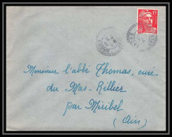 5574 N°813 Marianne De Gandon 1949 Rhône Charentay Pour L'Abbé Thomas Miribel Ain Lettre (cover) - 1945-54 Marianne Of Gandon