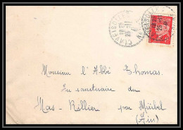 5710 Petain N° 514 1941 CLAVEISOLLES Cachet Perlé Pour L'Abbé Thomas Miribel Ain Lettre (cover) - 1941-42 Pétain