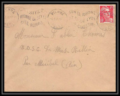 5542 N°813 Marianne De Gandon 1951 Isère Vienne Pour L'Abbé Thomas Miribel Ain Lettre (cover) - 1945-54 Marianne (Gandon)