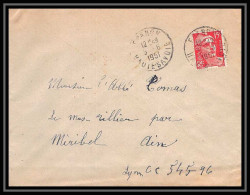 5538 N°813 Marianne De Gandon 1951 Haute-Savoie Frangy Pour L'Abbé Thomas Miribel Ain Lettre (cover) - 1945-54 Marianne De Gandon