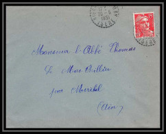 5534 N°813 Marianne De Gandon 1951 Isère Cachet Perlé Pour L'Abbé Thomas Miribel Ain Lettre (cover) - 1945-54 Marianne De Gandon