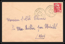 5536 N°813 Marianne De Gandon 1951 Ain Sault-Brénaz Pour L'Abbé Thomas Miribel Ain Lettre (cover) - 1945-54 Marianne Of Gandon