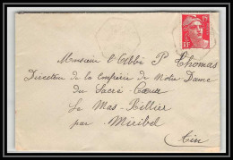 5533 N°813 Marianne De Gandon 1951 Loire Pour L'Abbé Thomas Miribel Ain Lettre (cover) - 1945-54 Marianne (Gandon)