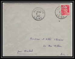 5507 N°813 Marianne De Gandon 1951 Loire Veauche Pour L'Abbé Thomas Miribel Ain Lettre (cover) - 1945-54 Marianne (Gandon)