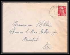 5485 N°813 Marianne De Gandon 1949 Loire Saint-Victor-sur-Rhins Pour L'Abbé Thomas Miribel Ain Lettre (cover) - 1945-54 Marianne (Gandon)
