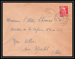 5484 N°813 Marianne De Gandon 1949 Rhône Régnié Pour L'Abbé Thomas Miribel Ain Lettre (cover) - Briefe U. Dokumente