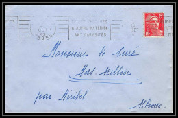 5481 N°813 Marianne De Gandon 1949 Rhône Lyon Gare Pour L'Abbé Thomas Miribel Ain Lettre (cover) - Brieven En Documenten