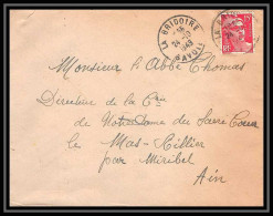 5482 N°813 Marianne De Gandon 1949 Savoie La Bridoire Pour L'Abbé Thomas Miribel Ain Lettre (cover) - Briefe U. Dokumente