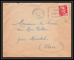5476 N°813 Marianne De Gandon Loire Saint Etienne FOIRE Pour L'Abbé Thomas Miribel Ain Lettre (cover) - 1945-54 Marianne Of Gandon