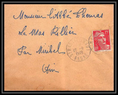 5462 N°813 Marianne De Gandon 1949 Rhône Saint Martin En Haut Pour L'Abbé Thomas Miribel Ain Lettre (cover) - Brieven En Documenten