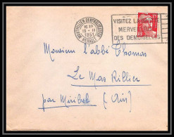 5443 N°813 Gandon- 1951 MONTPELLIER GROTTES DE DEMOISELLES Pour L'Abbé Thomas Miribel Ain Lettre (cover) - 1945-54 Marianne De Gandon