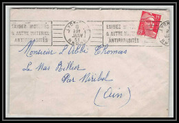 5451 N°813 Marianne De Gandon Rhône Lyon Pour L'Abbé Thomas Miribel Ain Lettre (cover) - 1945-54 Marianne De Gandon