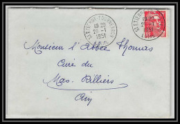 5456 N°813 Marianne De Gandon 1951 Loire Saint Etienne Pour L'Abbé Thomas Miribel Ain Lettre (cover) - 1945-54 Marianne (Gandon)