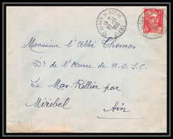 5433 N°813 Marianne De Gandon 1950 Isère ST ALBAN DE ROCHE Pour L'Abbé Thomas Miribel Ain Lettre (cover) - 1945-54 Marianne De Gandon