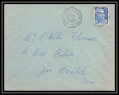 5412 N°886 Marianne De Gandon 1952 MONTGASCON Pour L'Abbé Thomas Miribel Ain Lettre (cover) - 1945-54 Marianne De Gandon