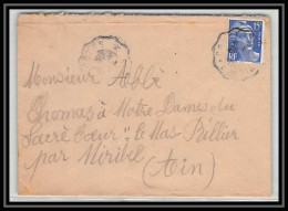 5406 N°886 Marianne De Gandon 1952 CACHET Pour L'Abbé Thomas Miribel Ain Lettre (cover) - 1945-54 Marianne De Gandon