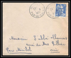 5399 N°886 Marianne De Gandon 1952 PAS DE CALAIS BEUVRY Pour L'Abbé Thomas Miribel Ain Lettre (cover) - 1945-54 Marianne De Gandon