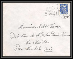 5407 N°886 Marianne De Gandon 1952 Ain HOPITAL DE BELLEY Pour L'Abbé Thomas Miribel Ain Lettre (cover) - 1945-54 Marianne De Gandon