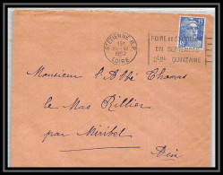 5397 N°886 Marianne De Gandon 1952 Loire Saint Etienne Pour L'Abbé Thomas Miribel Ain Lettre (cover) - 1945-54 Marianne Of Gandon