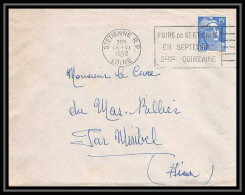 5385 N°886 Marianne De Gandon 1952 Loire Saint Etienne Pour L'Abbé Thomas Miribel Ain Lettre (cover) - 1945-54 Marianne De Gandon