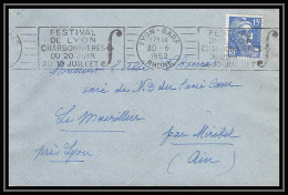 5396 N°886 Marianne De Gandon 1952 Rhône Lyon Gare Pour L'Abbé Thomas Miribel Ain Lettre (cover) - 1945-54 Marianne De Gandon