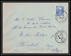 5377 N°886 Marianne De Gandon 1952 Isère Champier Pour L'Abbé Thomas Miribel Ain Lettre (cover) - 1945-54 Marianne Of Gandon