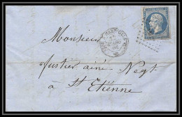 6939 LAC Loriol Drome Entete Jouve LM2a Convoyeur Lyon Rhone Marseille 1861 N 14 Napoleon TB St Etienne Loire Lettre - Railway Post