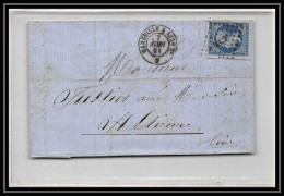 6947 LAC Montelimar Drome 1861 ML2a Convoyeur Marseille Lyon Rhone N 14 Napoleon 20c TB St Etienne Loire France Lettr - Railway Post