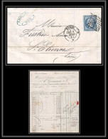 6952 LAC Entete Germain Ambulant D PARIS 1862 N 14 Napoleon 20c TB St Etienne Loire Fustier France Lettre (cover) - Poste Ferroviaire