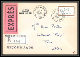 6548/ France Lettre (cover) Recommandé Exprès Ambulants 1980 Cours Cours D'instruction Sans Valeur école De Tri 190 - Lehrkurse