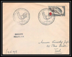 6541/ France Lettre (cover) Commémoratif N°1395 Ski Nautique CONGRES FOREZ VIVARAIS VELAY Firminy Loire 1963 Pour Toul - Gedenkstempel