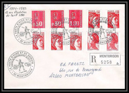 6494/ France Lettre (cover) Montbrison Loire 7/5/1983 Superbe Affranchissement Rouge Bequet Sabine Marianne - 1971-1976 Marianne (Béquet)