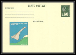 6609/ Entier Postal Stationery Carte Postale Bequet A1 Aérodrome De Satolas Concorde - Overprinter Postcards (before 1995)