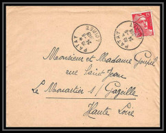6439/ France Lettre (cover) N°813 Gandon Patay Loiret 1949 Pour Le Monastier-sur-Gazeille Haute Loire - 1945-54 Marianne (Gandon)