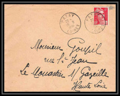 6429/ France Lettre (cover) N°721a Gandon Patay 1945 Pour Le Monastier-sur-Gazeille Haute Loire - 1945-54 Marianne (Gandon)