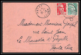6406/ France Lettre (cover) N°807 + 721a Patay Loiret 1948 Pour Le Monastier-sur-Gazeille Haute Loire - 1945-54 Marianne (Gandon)