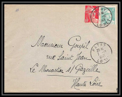 6398/ France Lettre (cover) Patay Loiret 1949 Gandon Pour Le Monastier-sur-Gazeille Haute Loire - 1921-1960: Moderne