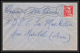 6361/ France Lettre (cover) N°813 Gandon 1951 Krag St Chamond Pour Miribel AIN (abbé Thomas) - 1945-54 Marianne Of Gandon