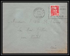 6351/ France Lettre (cover) N°813 Gandon 1951 Flier St Etienne Rp Pour Miribel AIN (abbé Thomas) - 1945-54 Marianne De Gandon