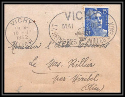 6345/ France Lettre (cover) N°886 Gandon 1952 Flier Vichy Pour Miribel AIN (abbé Thomas) - 1945-54 Marianne De Gandon